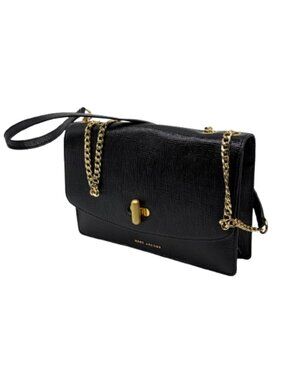 MARC JACOBS~The Commuter~Black Textured Leather Convertible Crossbody Bag
